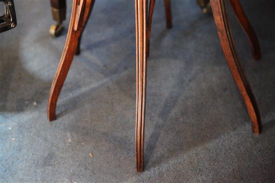 Charles Edward Hoston, Lamb of Manchester. An Aesthetic period inlaid coromandel and rosewood occasional table, W.1ft 8in. H.2ft 2in.